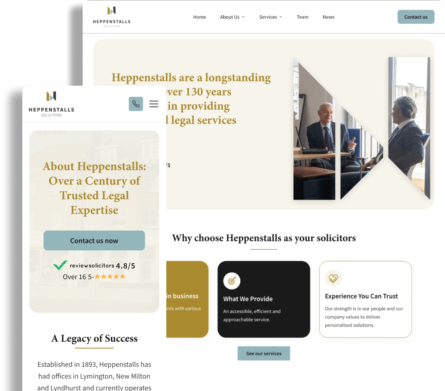 Heppenstalls Solicitors - Digital Transformation & Lead Generation Website